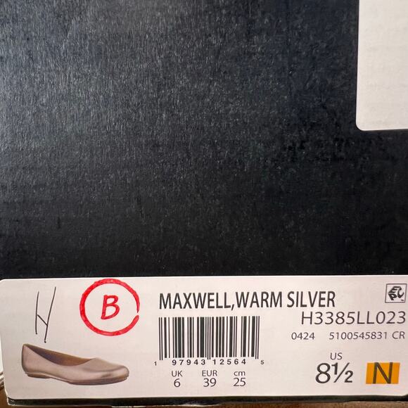 Naturalizer Maxwell Leather Metallic Flat Warm Silver (Gold)Women 8.5 Narrow NWB - Picture 10 of 10